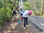 NEC staff engaged in cleanliness efforts during the Transformation of Difficult and Dirty Spots (Swachhata Lakshit Ekayi)