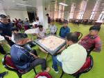 Naazir Shekhar Naag in action during a Carrom match Naazir Shekhar Naag in action during a Carrom match