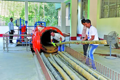 बाँस वैक्यूम प्रेशर इम्प्रैग्नेशन उपचार की स्थापना