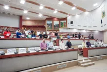 NEC officials during the oath-taking ceremony for the Swachh