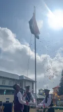Secretary NEC Angshuman hoisting the Tricolour on 78th Indep