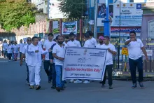 NEC staff participating in a Walkathon-cum-Swachhata Rally i