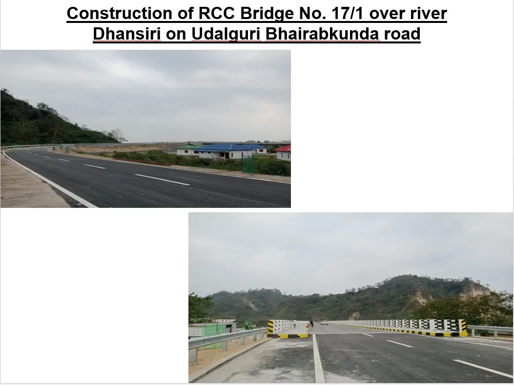 Construction of RCC Bridge No. 17-1 over river Dhansiri on U